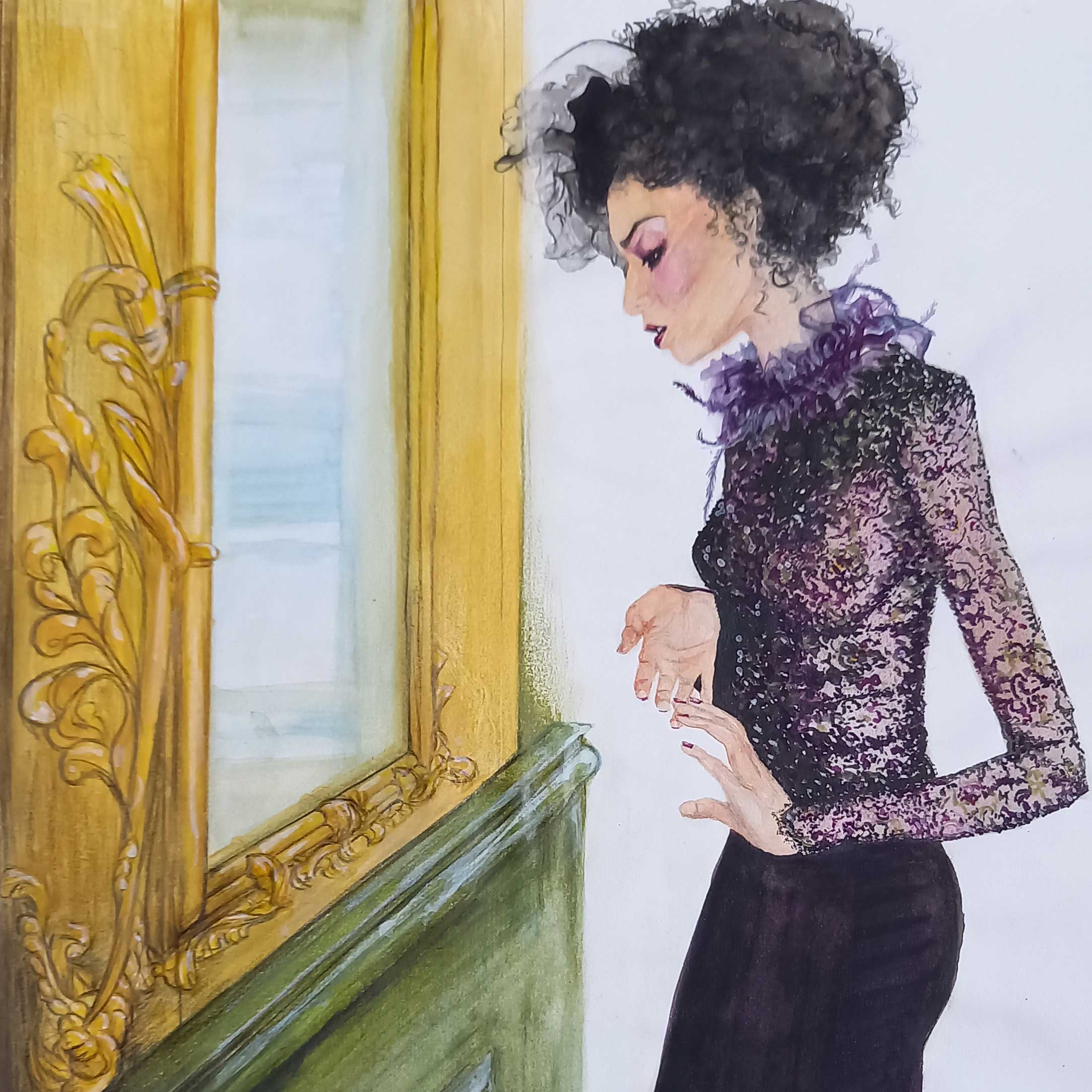 Reine au miroir illustration