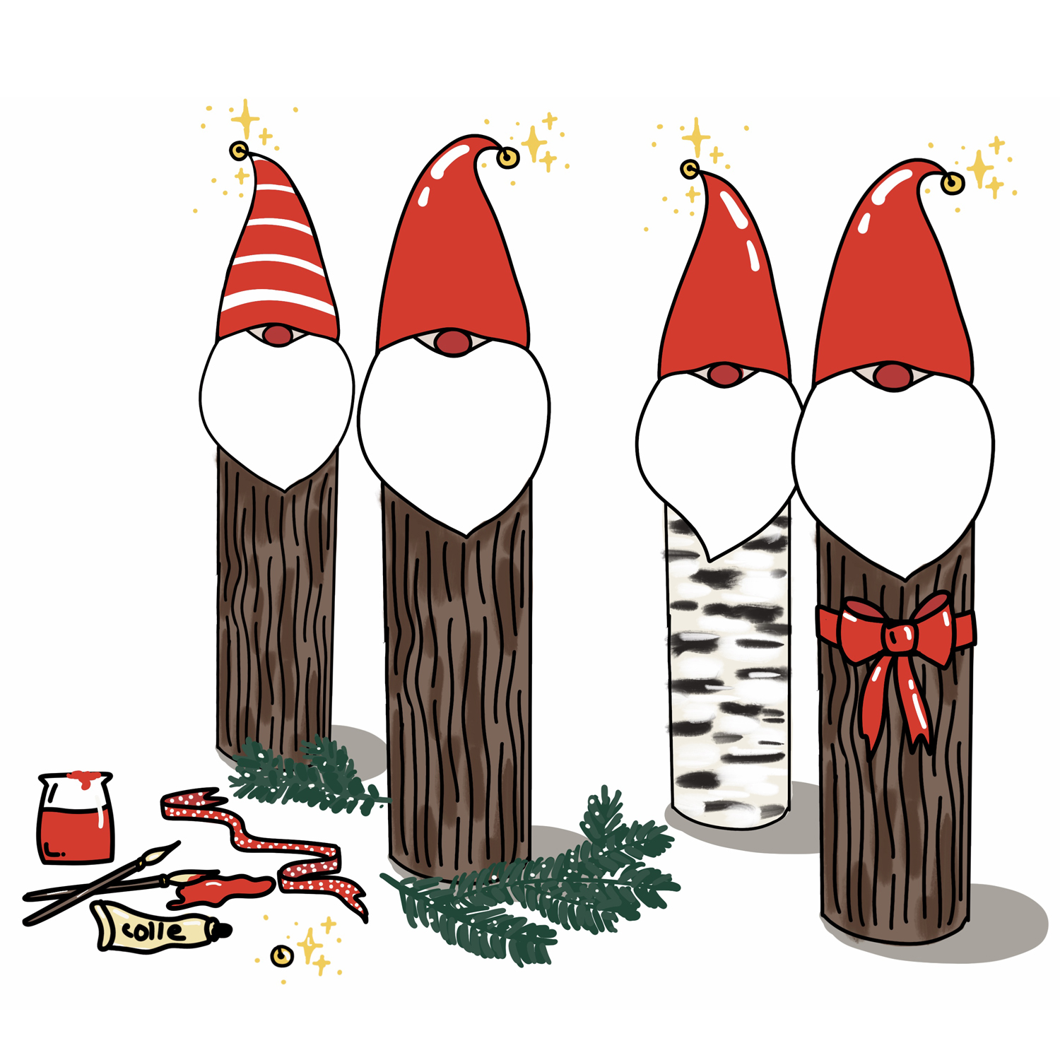 Lutins de bois illustration digitale